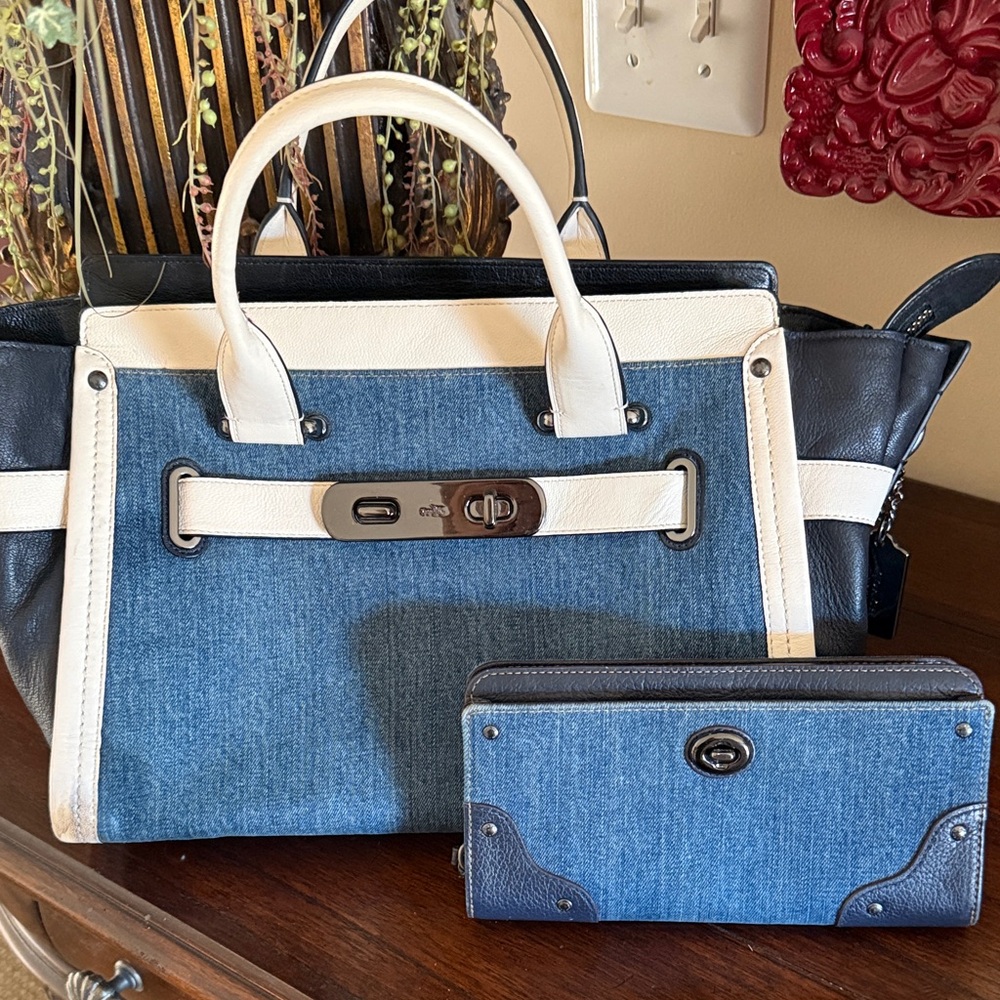 Coach Denim Bag with wallet